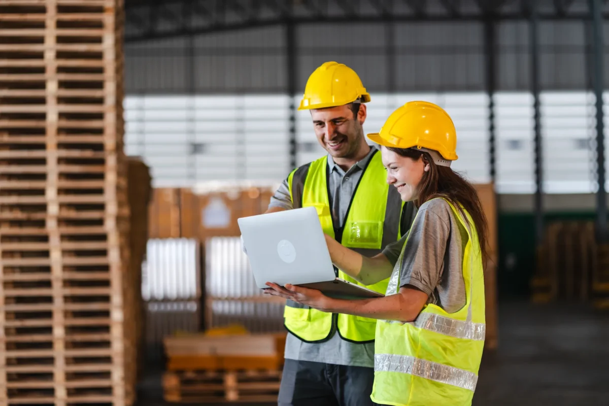 Warehouse Worker Logistic Team Working In Packed