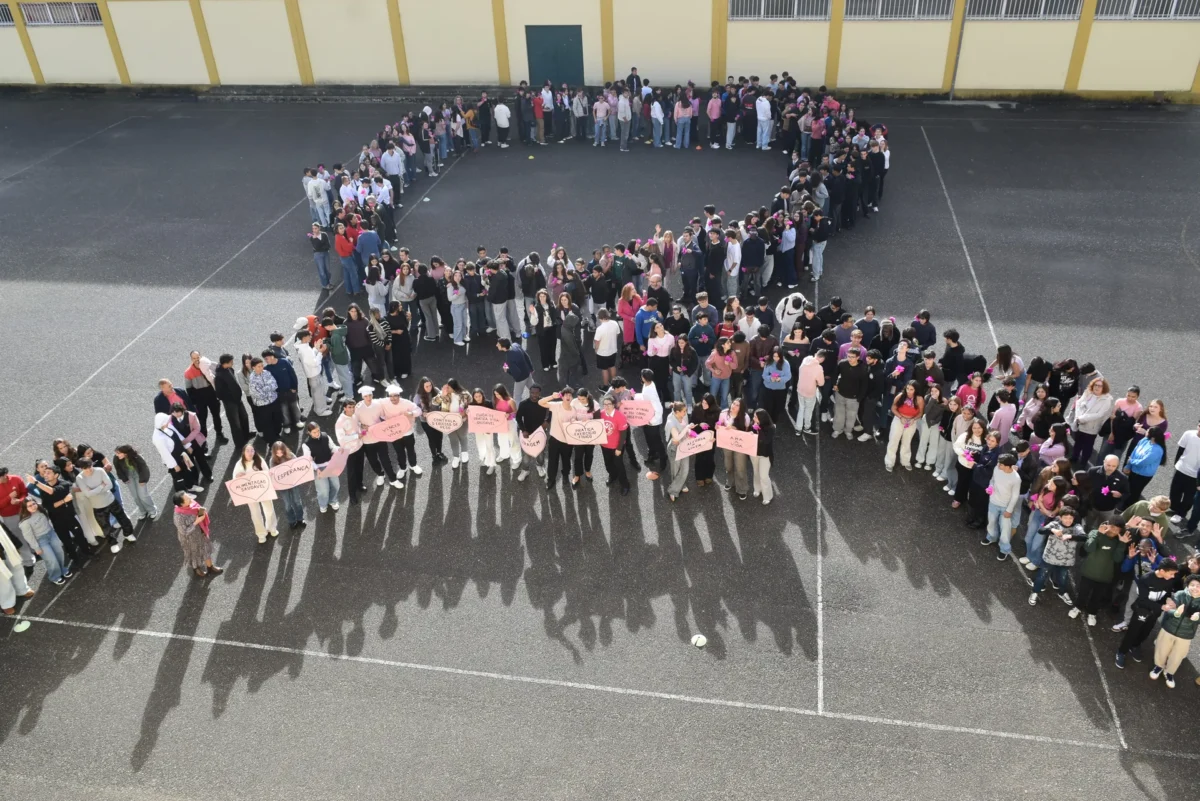 Outubro Rosa Alunos Da Escola Secundária 4